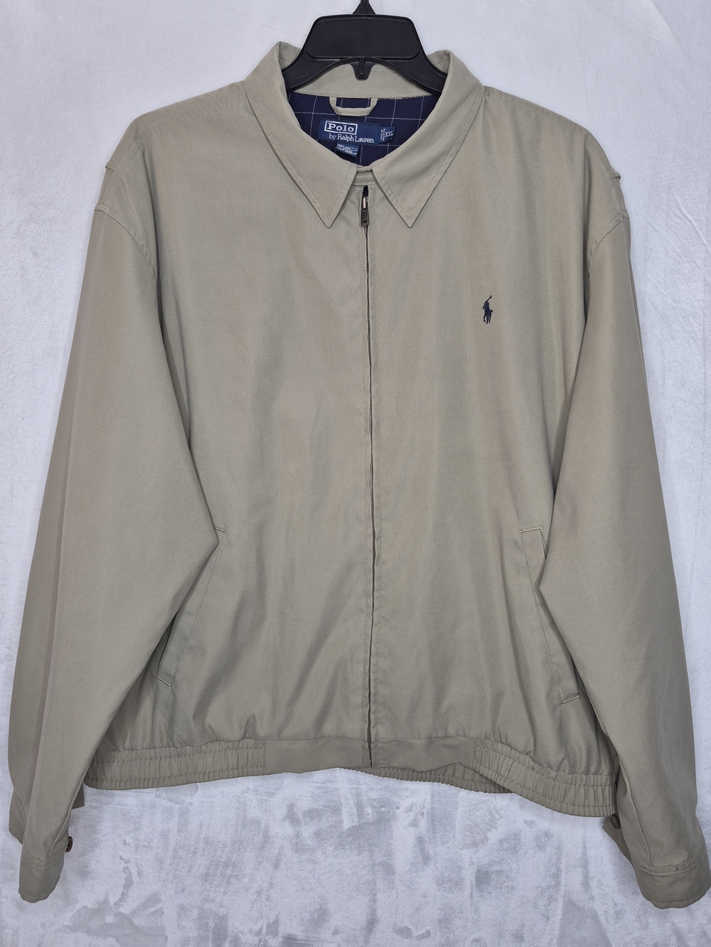 Vintage Polo Ralph Lauren Harrington Jacket Beige Plaid Lined XXL